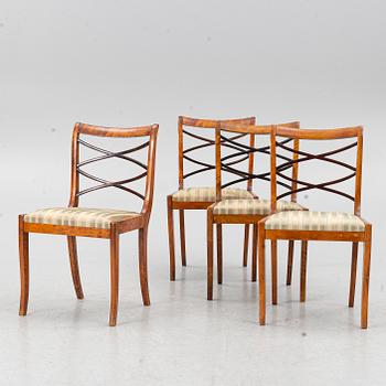Carl Malmsten, Stolar, 4 st, Swedish Grace, Svenska Möbelfabrikerna Bodafors, 1920-tal.