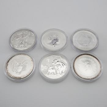 14 pcs 1oz coins 999 silver.