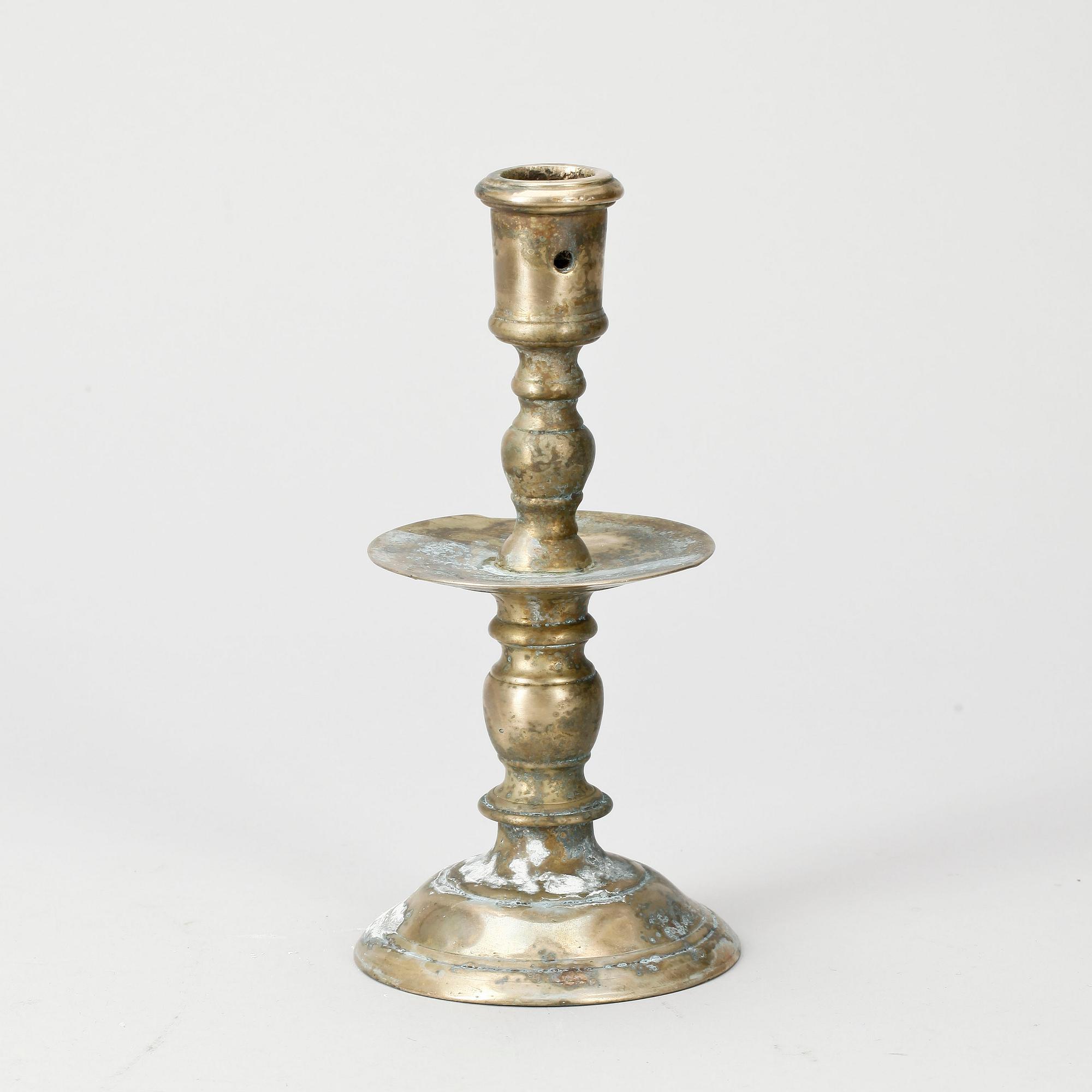 LJUSSTAKE, mässing, 1500/1600-tal.