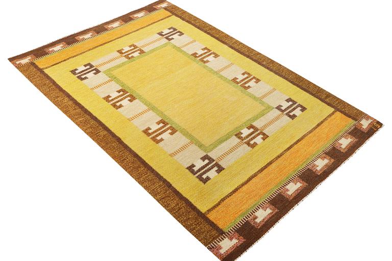Ingegerd Silow, a flat weave carpet, signed IS, c. 200 x 136 cm.