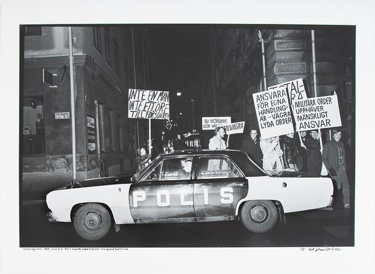 Carl Johan De Geer, photo, signed 1/7.