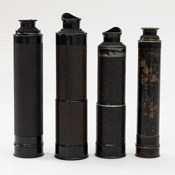 Four telescopes, 20th century, of which 2 by Busch.
