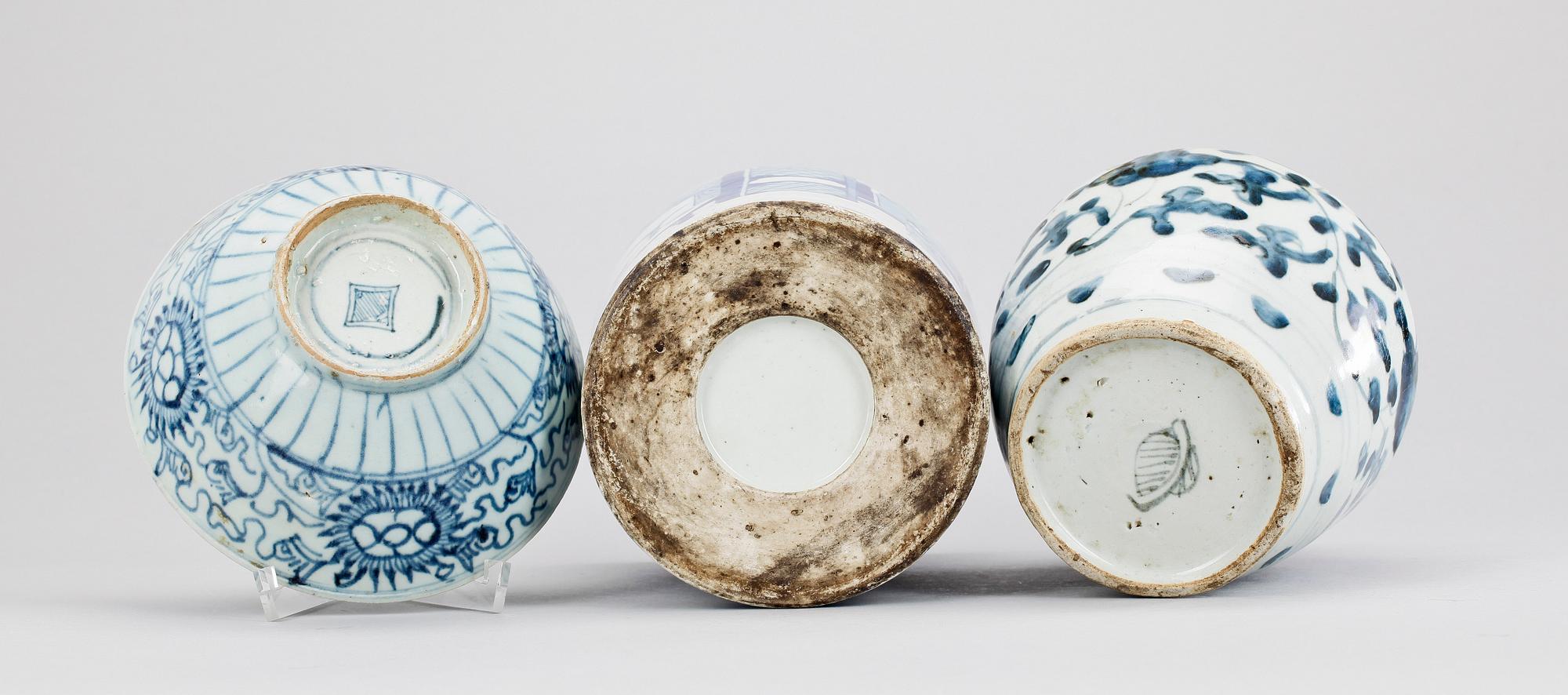 PARTI PORSLIN, 3 st, Kina, 1800/1900-tal.
