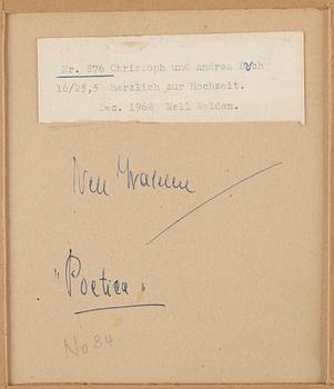 NELL WALDEN, blandteknik på papper , signerad och daterad -68.