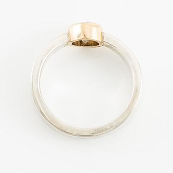 Jan-Christer Lundqvist, ring, silver med fasettslipad vit sten, Skövde.