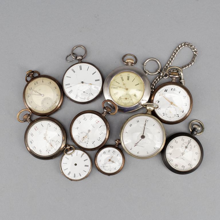FICKUR, 10 stycken, b.la silver, 1800/1900-tal.