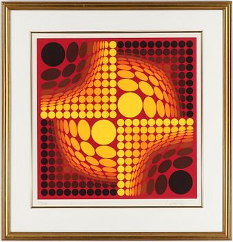 Victor Vasarely · VICTOR VASARELY, färglitografi, signerad och numrerad 197/250.