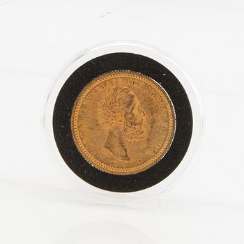 Guldmynt Sverige, Oscar II 20 kr, 1878 på 1877.