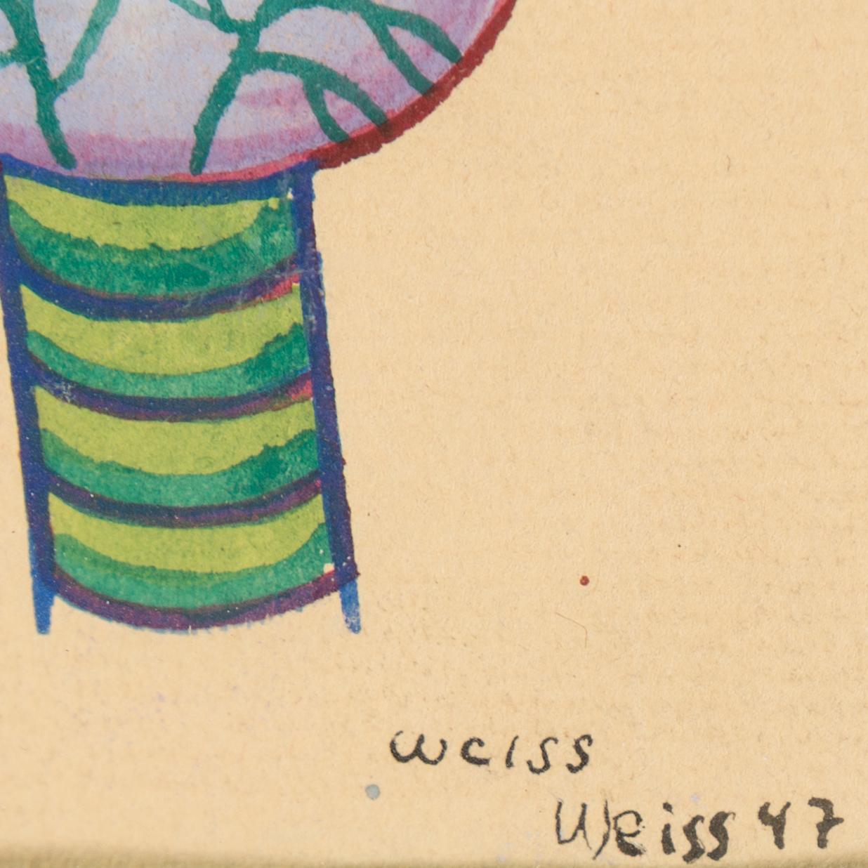 PETER WEISS, two gouache on paper, signed Weiss and signed and dated Weiss 47.