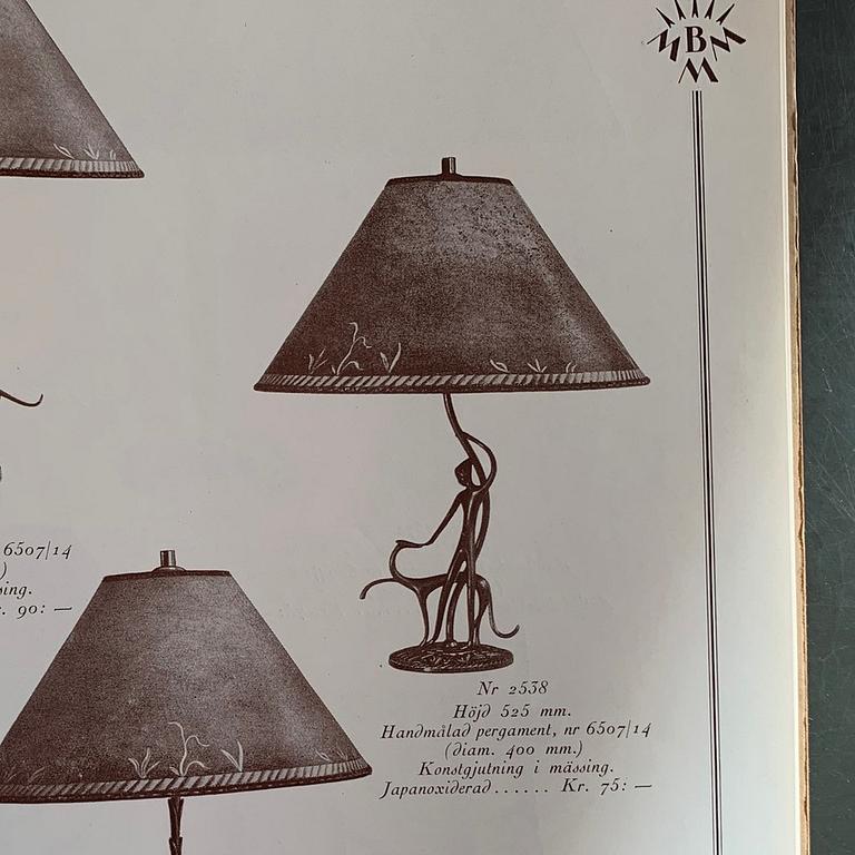 Bröderna Malmströms Metallvarufabrik, a table lamp model "2538", Malmö, 1930s.