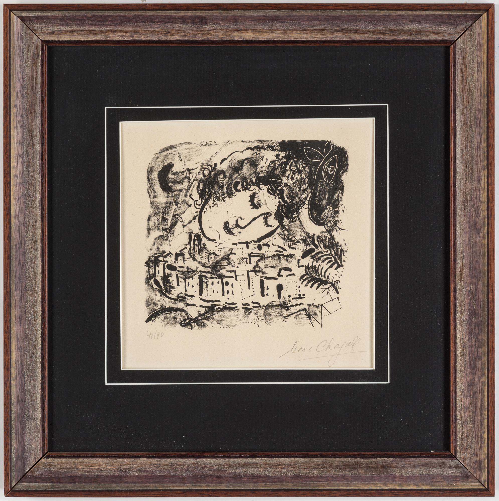 MARC CHAGALL, lithograph, 1957, signed in pencil and numbered 41/90.
