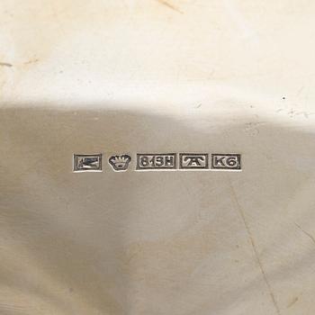 A 20th century silver bowl and six coasters.