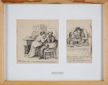 Fritz von Dardel · FRITZ VON DARDEL, tillskrivna, 2 samramade tuschteckningar, ej sign.
