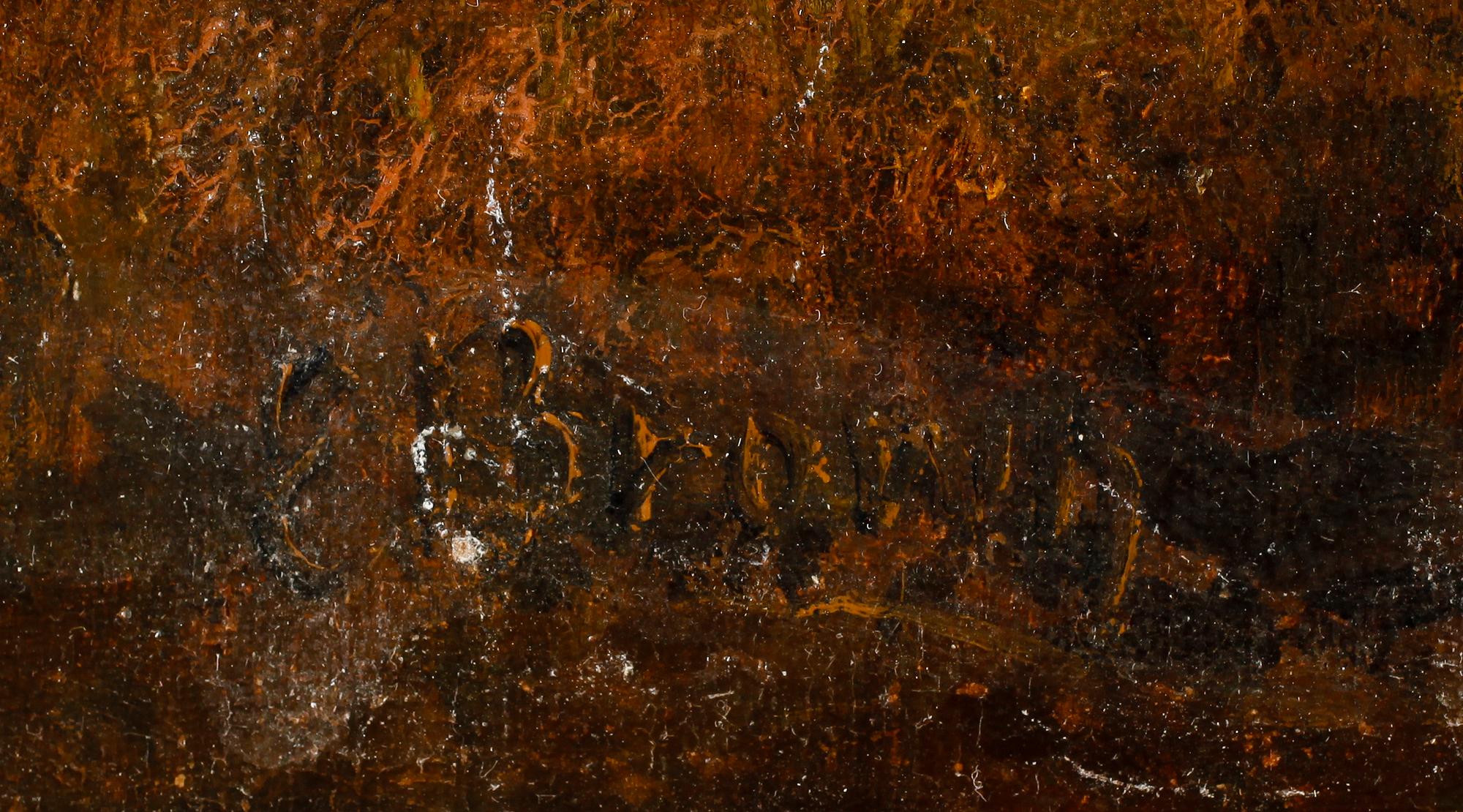 OKÄND KONSTNÄR, olja på duk uppfodrad, signerad E Brown, England, 1800-tal.