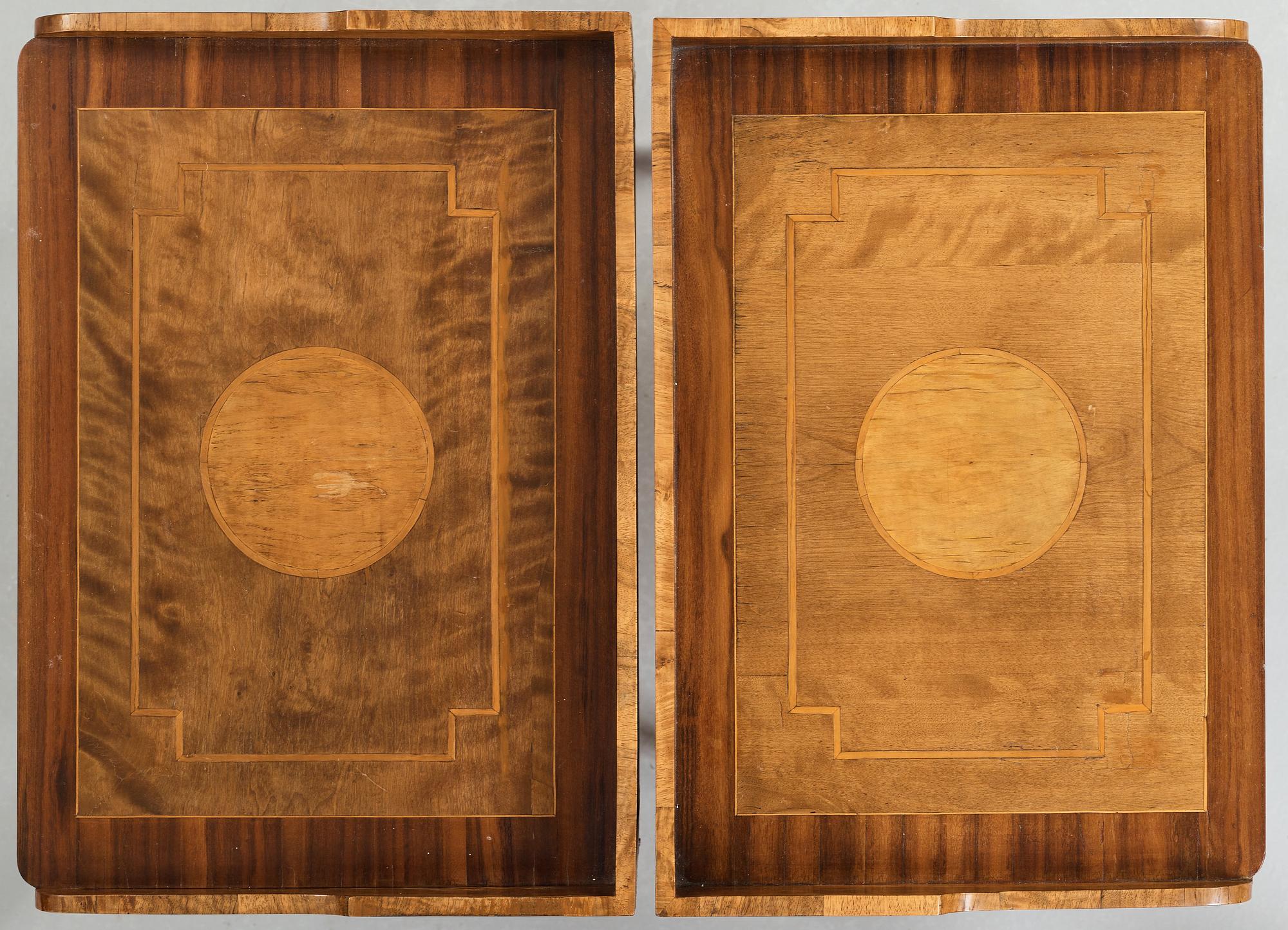 NATTDUKSBORD, ett par, av Georg Haupt (mästare i Stockholm 1770-1784), ej signerade, gustavianska.