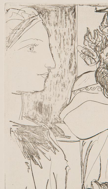 Pablo Picasso, "Bacchus et Femme de Profil".