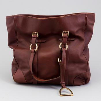 A big leather bag by Ralph Lauren.