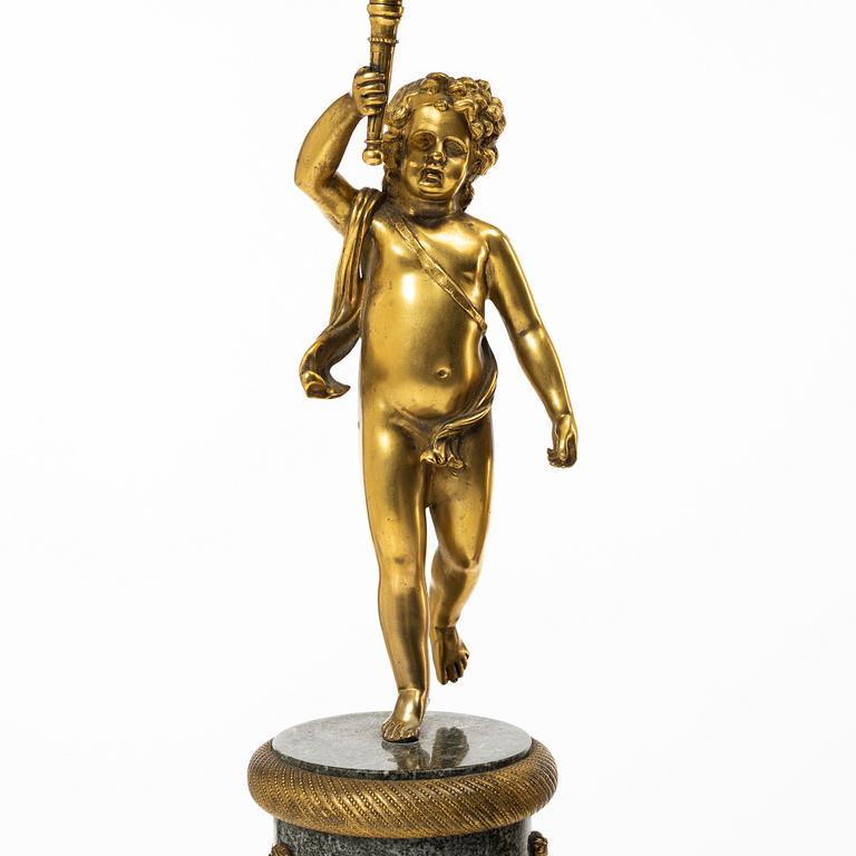 A pair of Empire style candelabra, circa 1900.