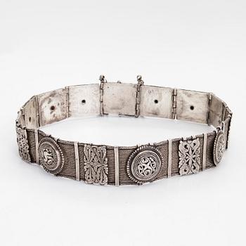 Skärp, silver, Tamil Nadu, Sydindien 1800-talets slut.