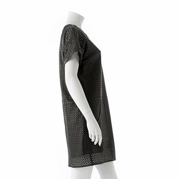 ESCADA SPORT, a black openwork leather dress.