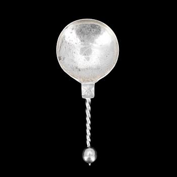 SUPSKED, silver, otydliga stämplar, 1700-tal. Ca 38g.