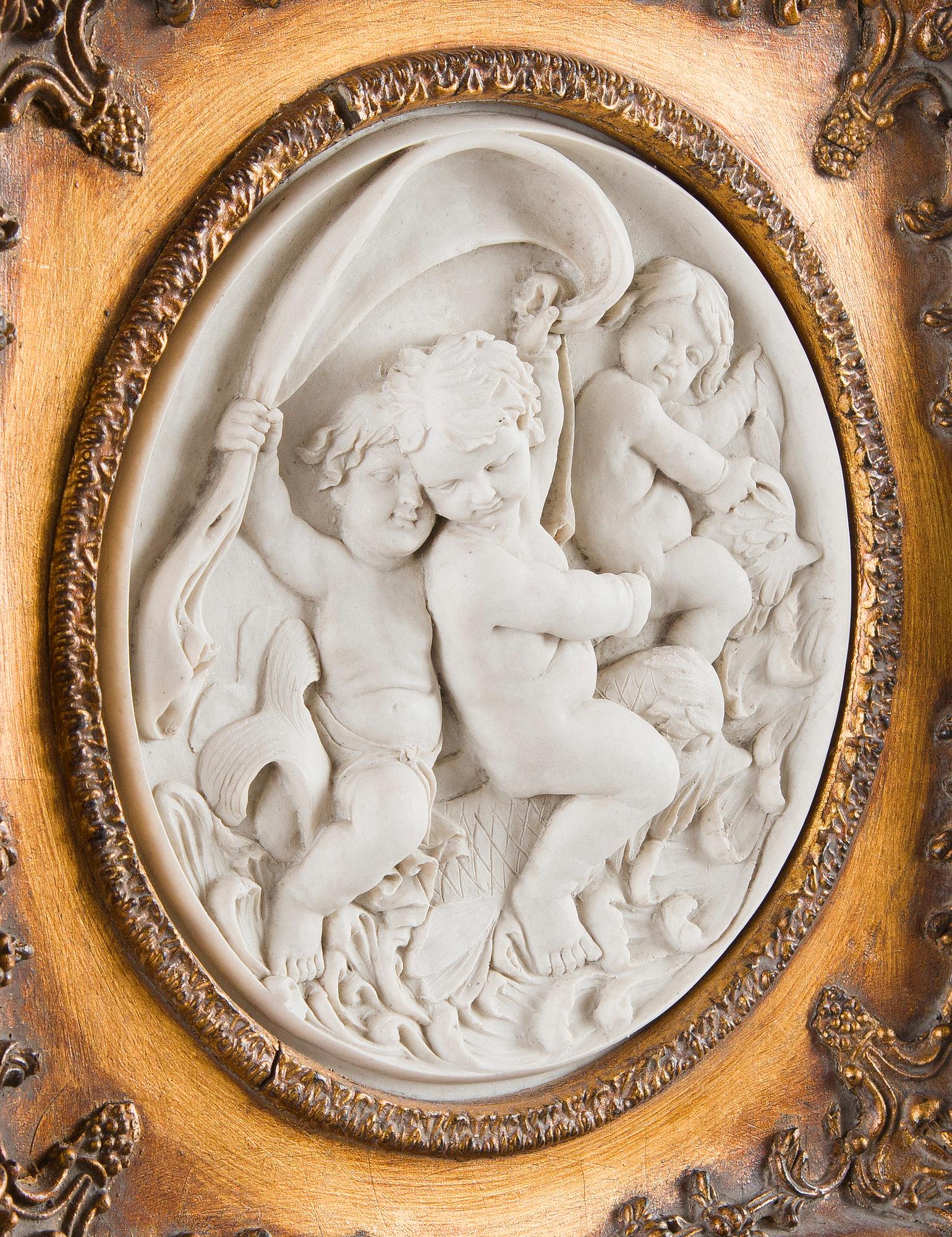 Relief, alabaster, 20th century.