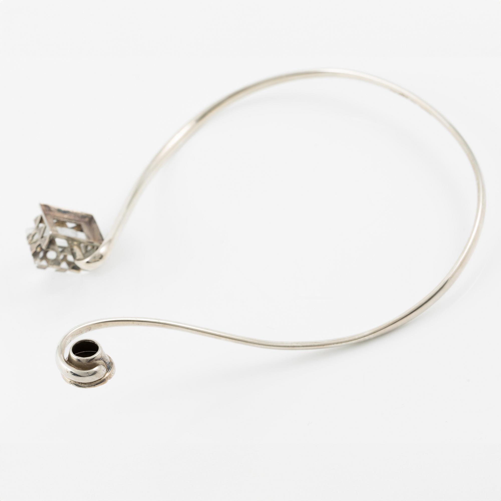 Stigbert, collar, neck ring, silver and rock crystal.