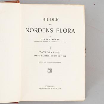 Bokverk, 3 volymer, "Nordens flora", C.A.M. Lindman, Wahlström & Widstrand, Stockholm, 1922 - 1926.