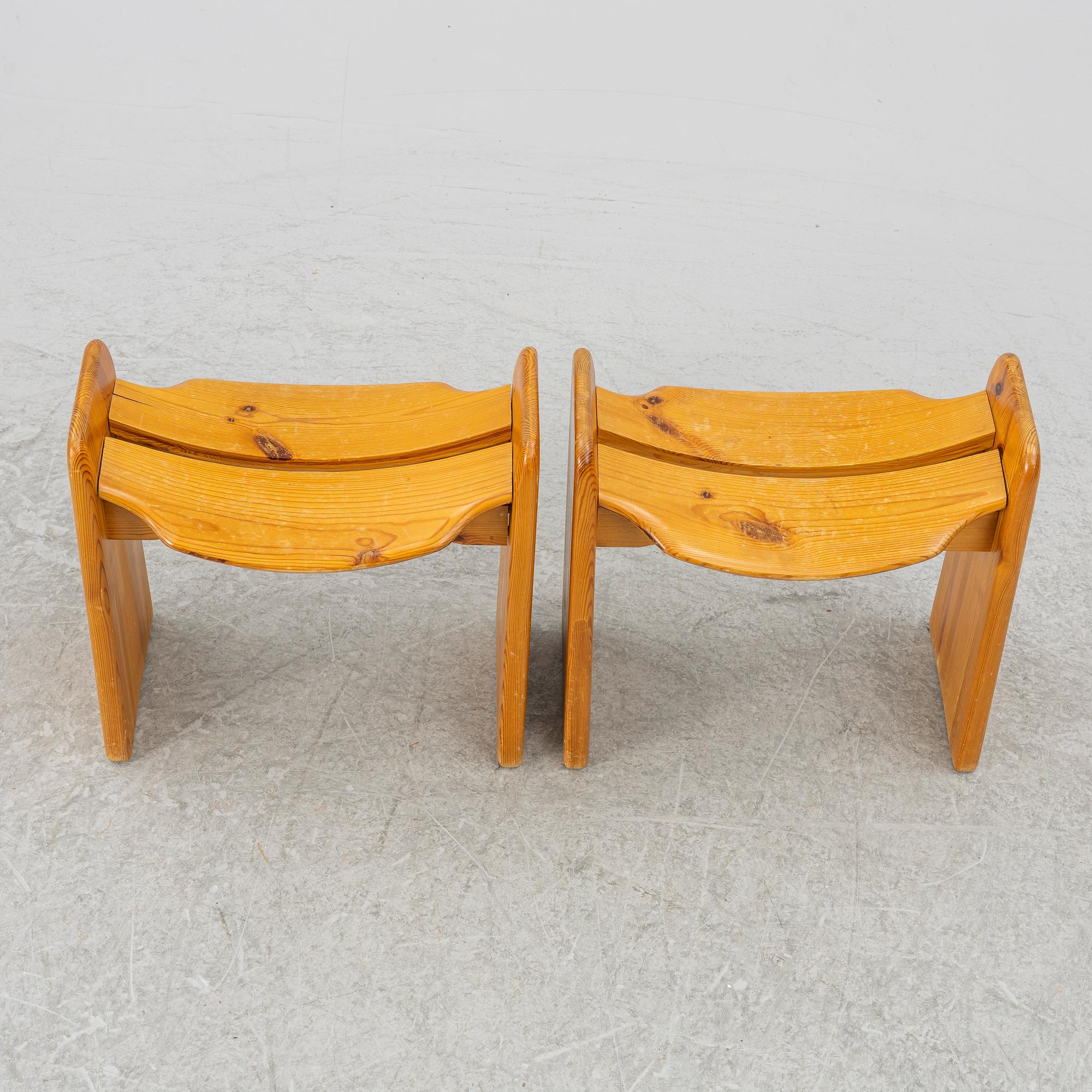Gilbert Marklund, a pair of 'Jonte' stools, second half of the 20th century.
