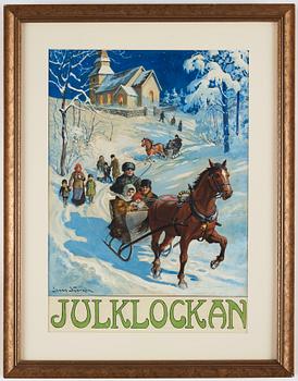 Jenny Nyström, "Julklockan" (Cover illustration for magazine).