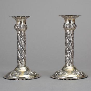 LJUSSTAKAR, 1 par, silver, E. Jänti, Helsingborg, 1966.