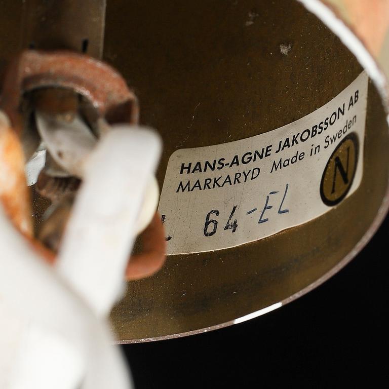 HANS-AGNE JAKOBSSON, a brass and glass ceiling light, Markaryd.