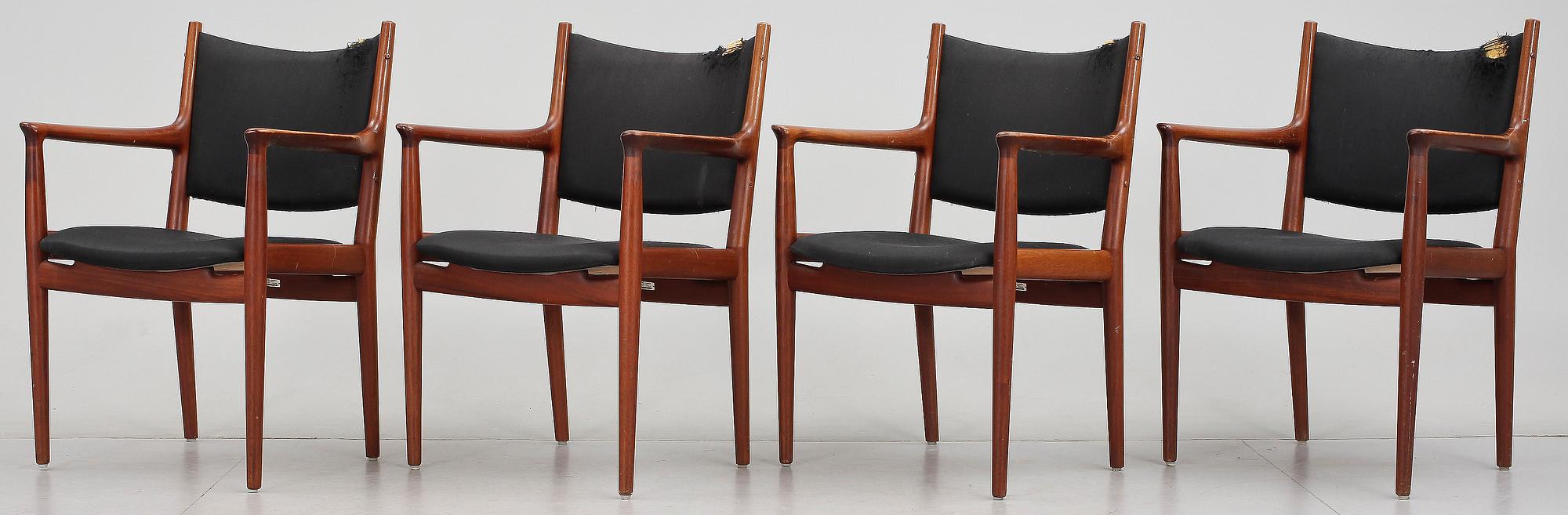 KARMSTOLAR, 4 st, Hans Wegner "JH-713", Johannes Hansen Möbelsnedkeri, Danmark, 1900-talets andra hälft.