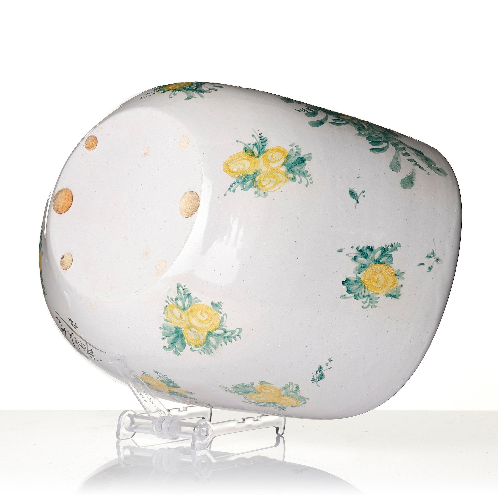 Björn Wiinblad, stor skål, glaserad keramik, Danmark, daterad 1977.