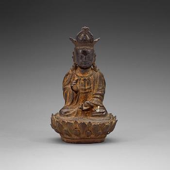 155. A bronze figure of Guanyin, late Ming dynasty (1368-1644).