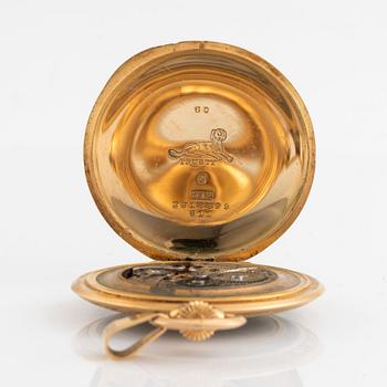 Tavannes Watch Co, Trusty, 18K gold/enamel, pocket watch, 47 mm.