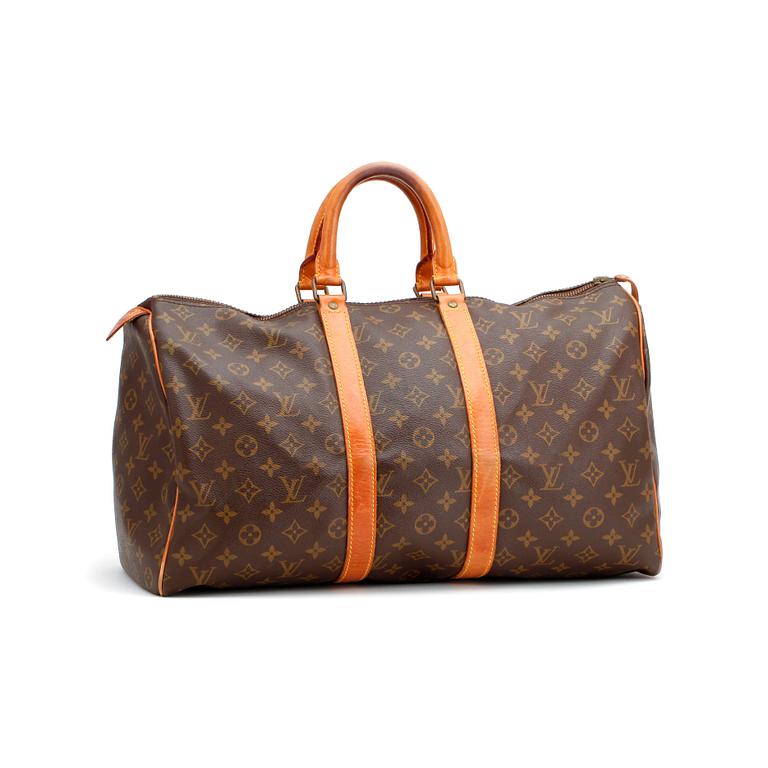 LOUIS VUITTON, a monogram canvas weekend bag, "Keepall 45".