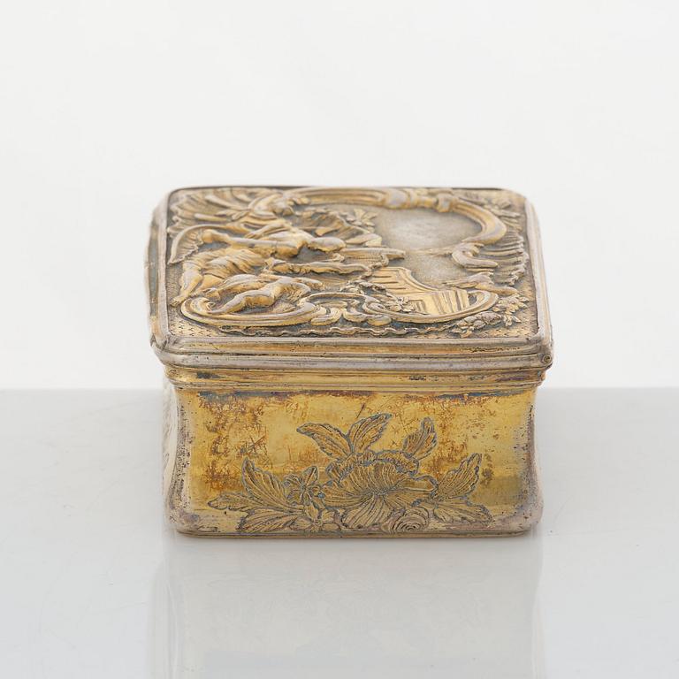 A Swedish Rococo silver-gilt snuff-box, mark of Kilian Kelson, Stockholm 1759.