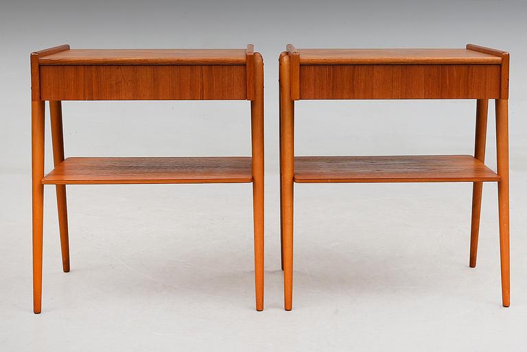 SÄNGBORD, 1 par, AB Carlströms & CO Möbelfabrik, 1950/60-tal.