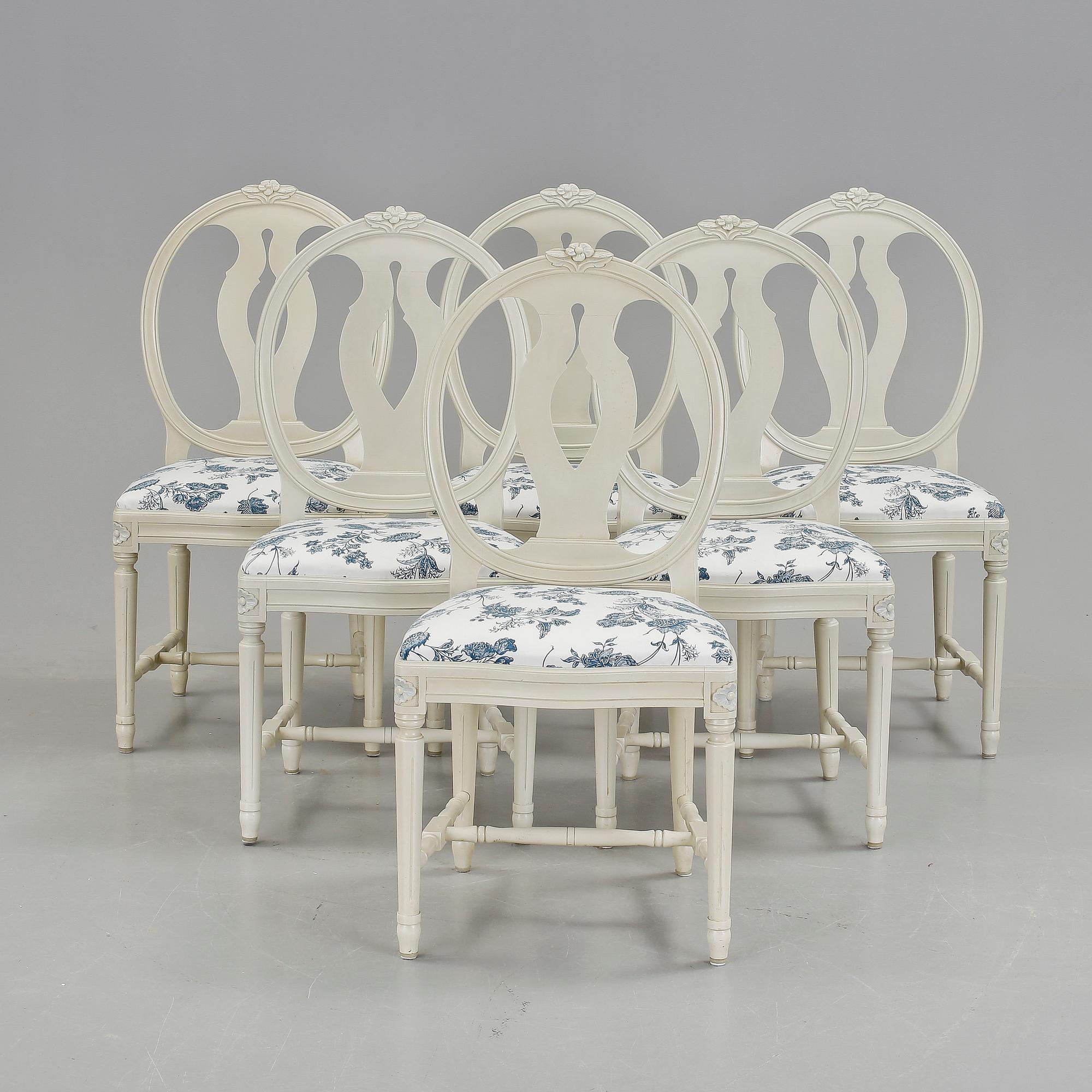 STOLAR, 6 st, gustaviansk stil, 1900-talets slut.