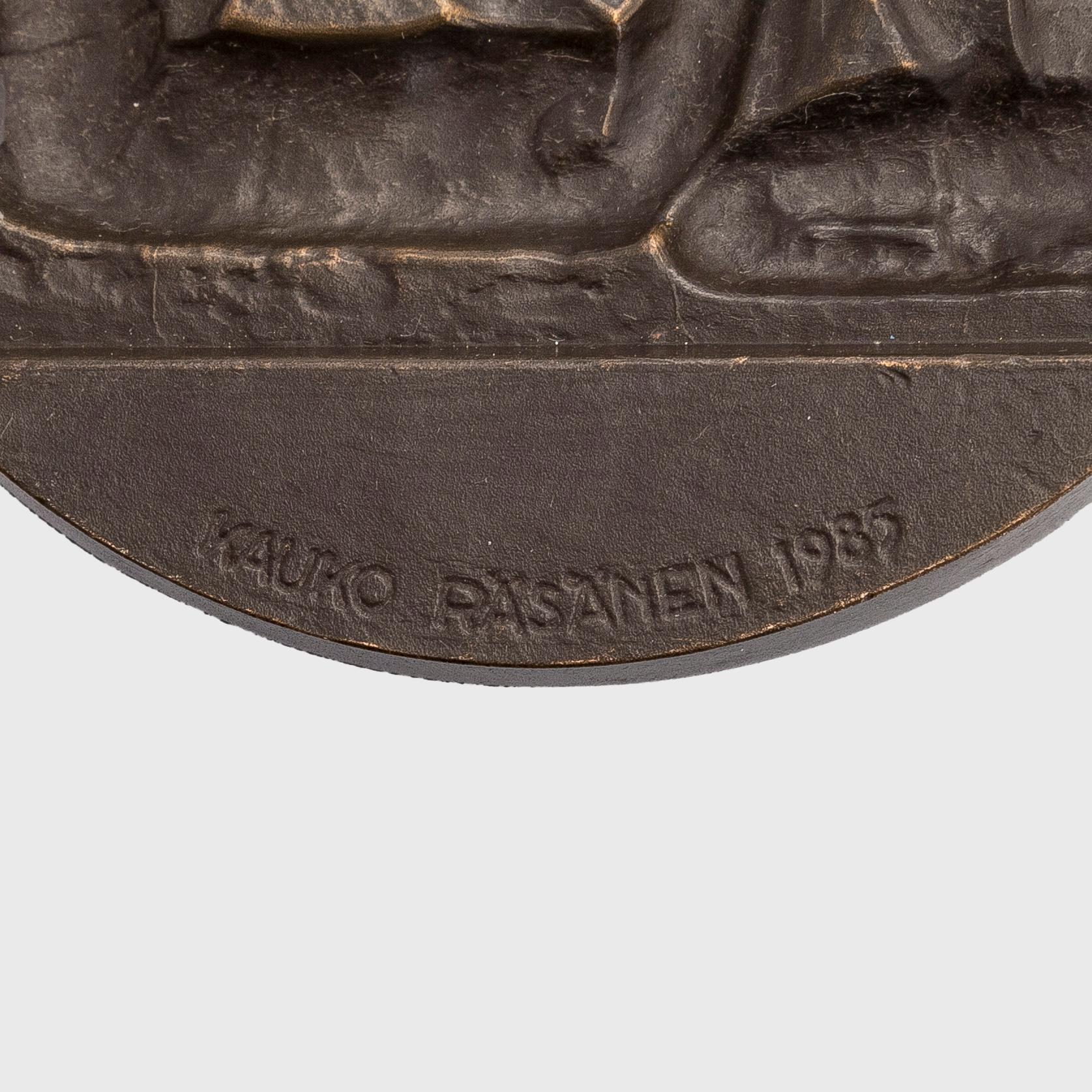 Kauko Räsänen, medalj, "Rautakirja 1910", signerad Kauko Räsänen 1985.