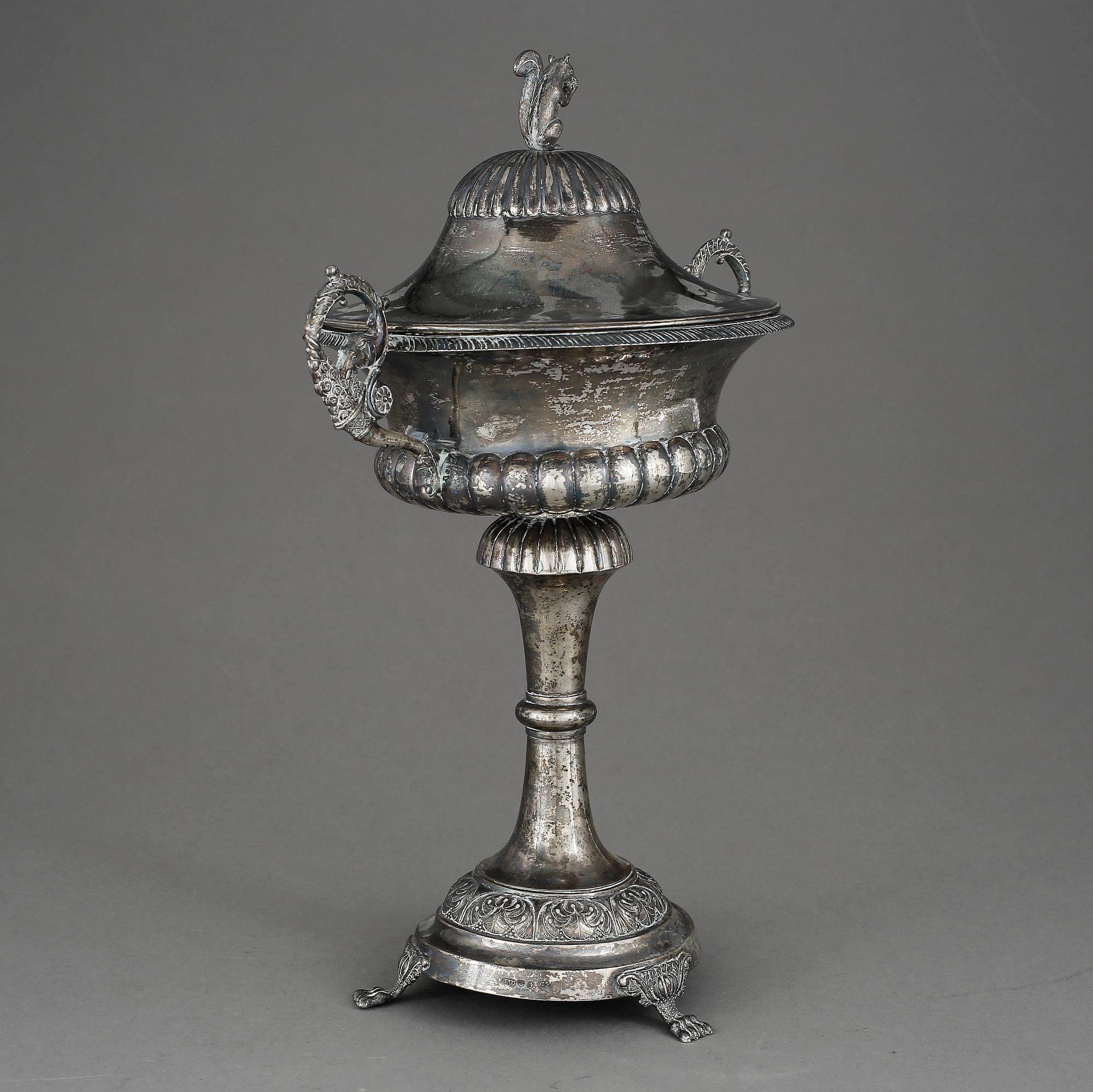 SOCKERSKÅL, silver, empire, Olof Pehr Hallberg, Kalmar, 1837. Vikt 750 gram.