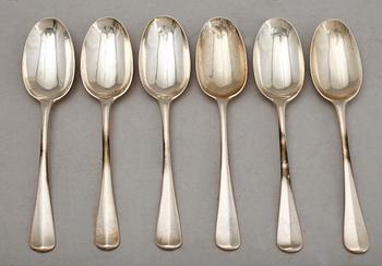 DESSERTSKEDAR, 6 st, silver, England. Vikt 227 g.