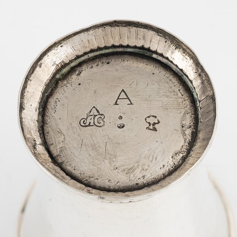 A Swedish Silver Beaker, mark of Arvid Castman, Eksjö 1759.