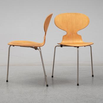 ARNE JACOBSEN, a pair of  'Ant' chairs from Fritz Hansen, Denmark, 1950s.