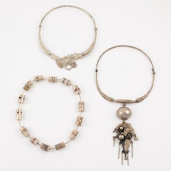 Lars Arby, three necklaces, sterling silver, Gothenburg among others 1982.