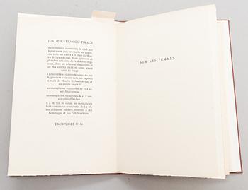 Kirja, "Sur Les Femmes", Diderot, pointes-sèches originales de Max Papart, Aux dépens de l'artiste, 1952.