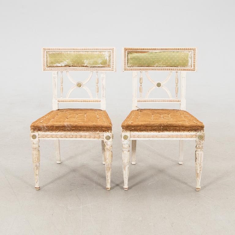 Chairs, a pair in Gustavian style, circa 1900.