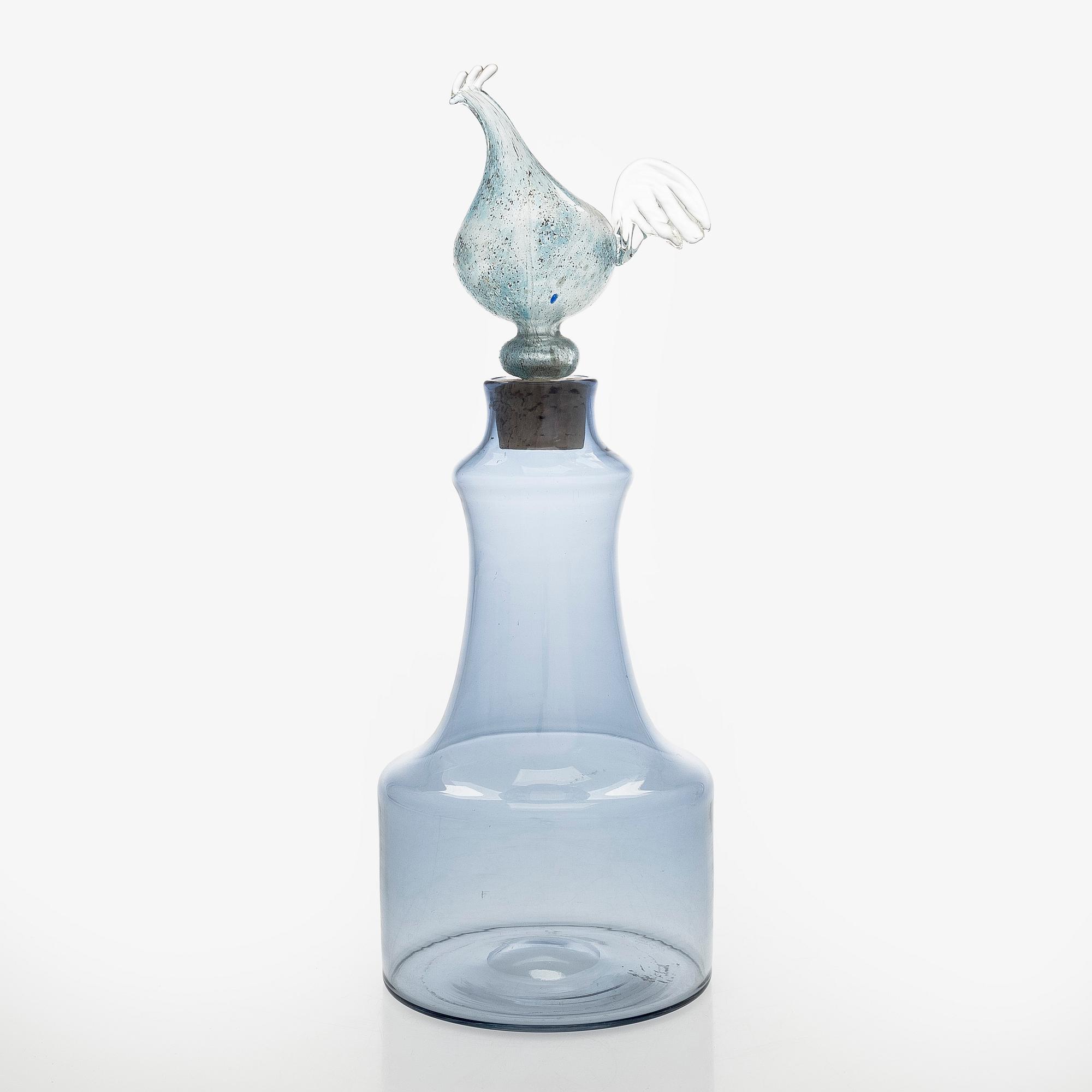 Kaj Franck, karahvi, "1502/KF 502", lasia, signeerattu K. Franck Nuutajärvi Notsjö -61.