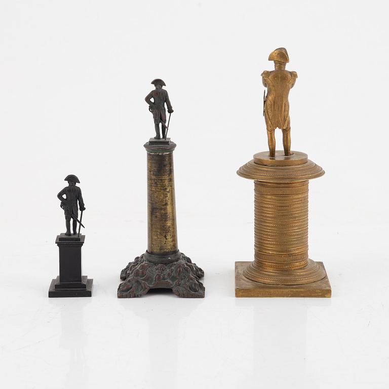 A set of three figurines depicting Napoleon and Frederick the Great , 19th century.